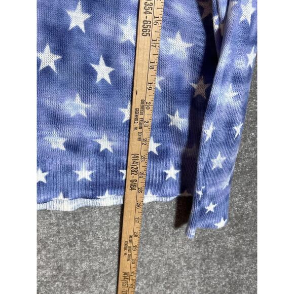 Rock & Republic Sweater Womens Size Large Blue Star Long Sleeve Lightweight Knit - Picture 6 of 6